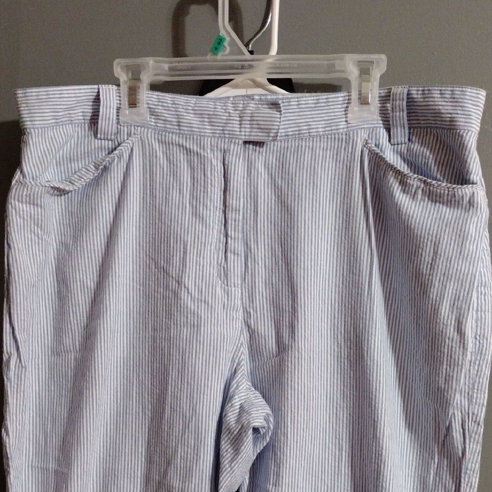Lady Hagen Classic And Stylish Blue and White Striped Pants - Picture 2 of 5